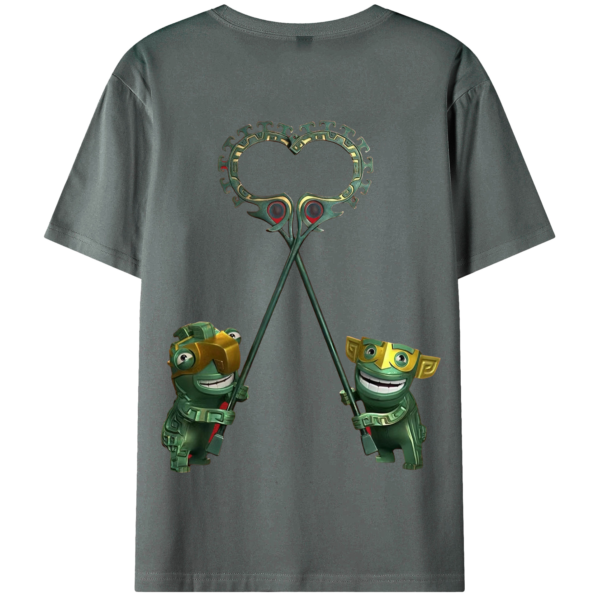 （画像用） Ne Zha 2 ナタ 魔童の大暴れ 綿100％半袖Tシャツ（背面プリント）